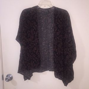 Black paisley kimono top